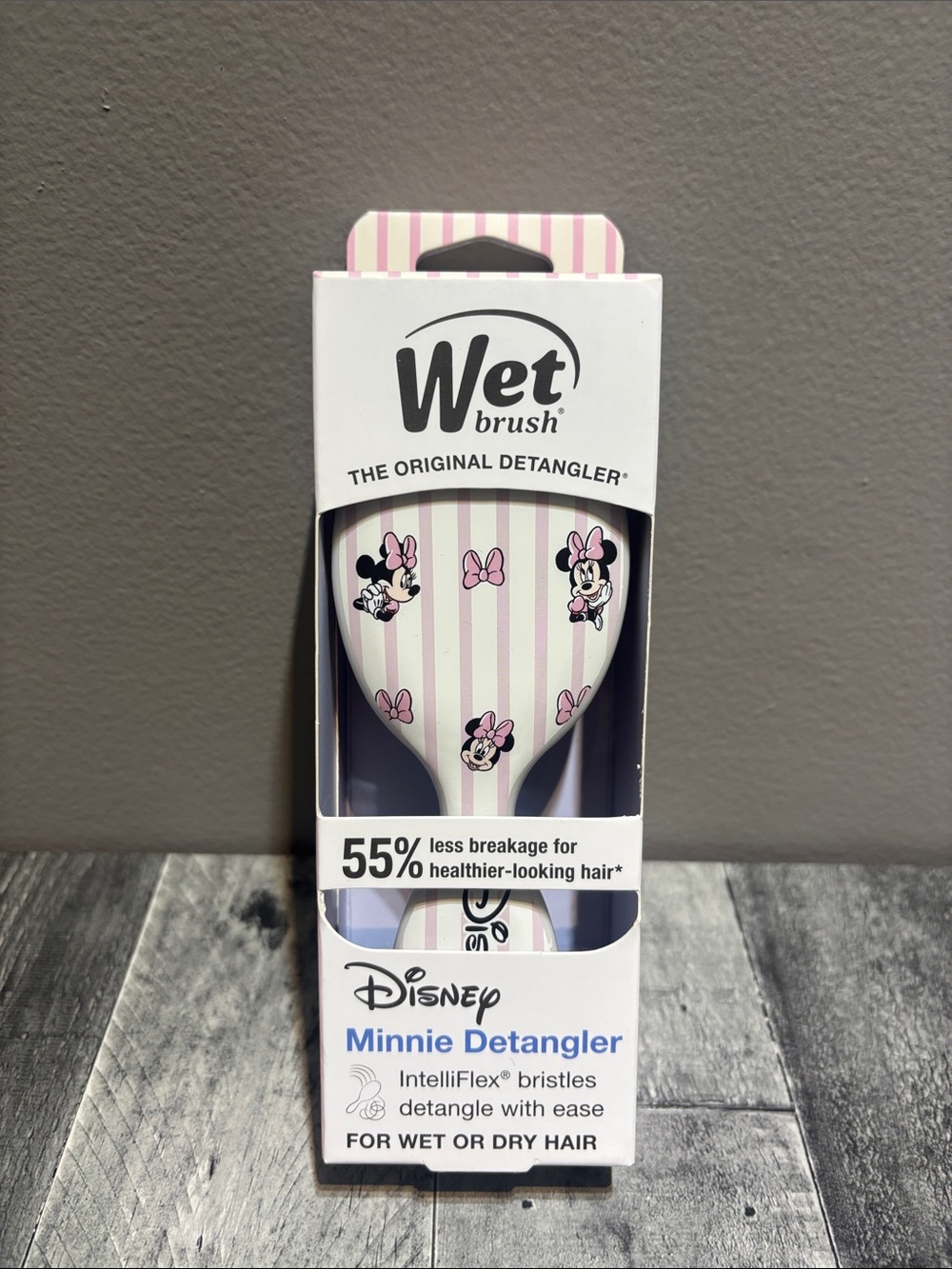 Wet Brush Disney Minnie Mouse Pink Stripe Detangler for Kids